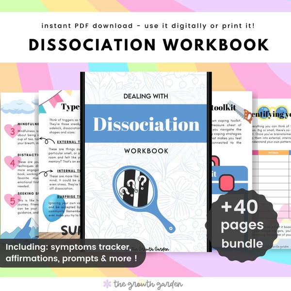 Dissociation Workbook - Dissociative Identity Disorder- DID Therapy -  C-PTSD, Trauma, Panic Disorder, Anxiety and Identity Disorder