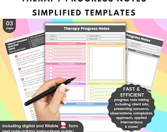 Modello di note sui progressi della terapia per la documentazione della sessione di terapia - Terapisti, consulenti, interventi terapeutici