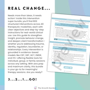 Therapy Interventions Bundle for Therapists | CBT DBT Worksheets | Treatment Planning Tools Guide | Mental Health Printable PDF image 5
