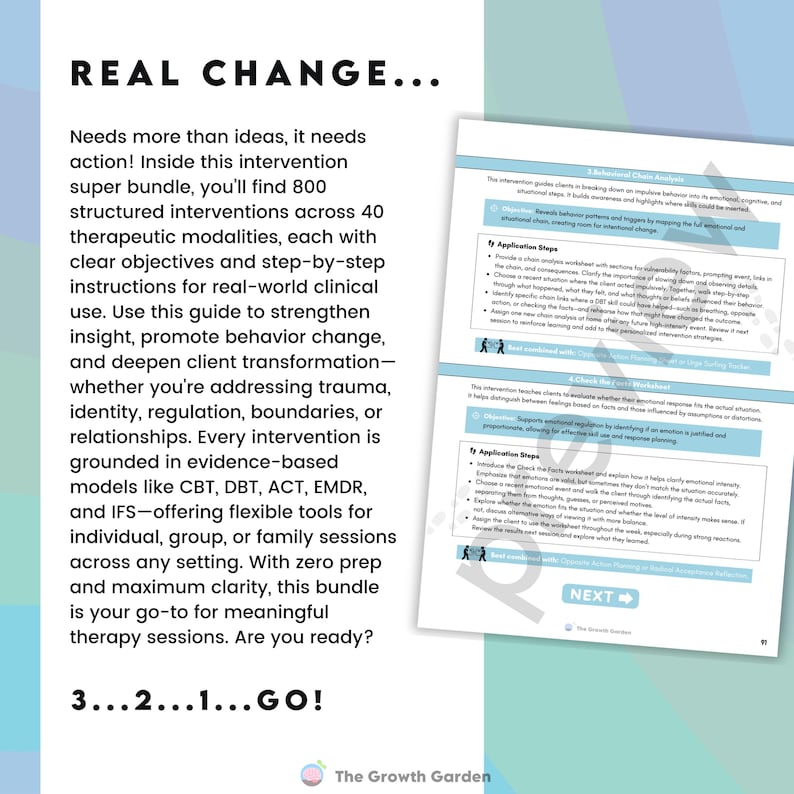 Therapy Interventions Bundle for Therapists | CBT DBT Worksheets | Treatment Planning Tools Guide | Mental Health Printable PDF image 5