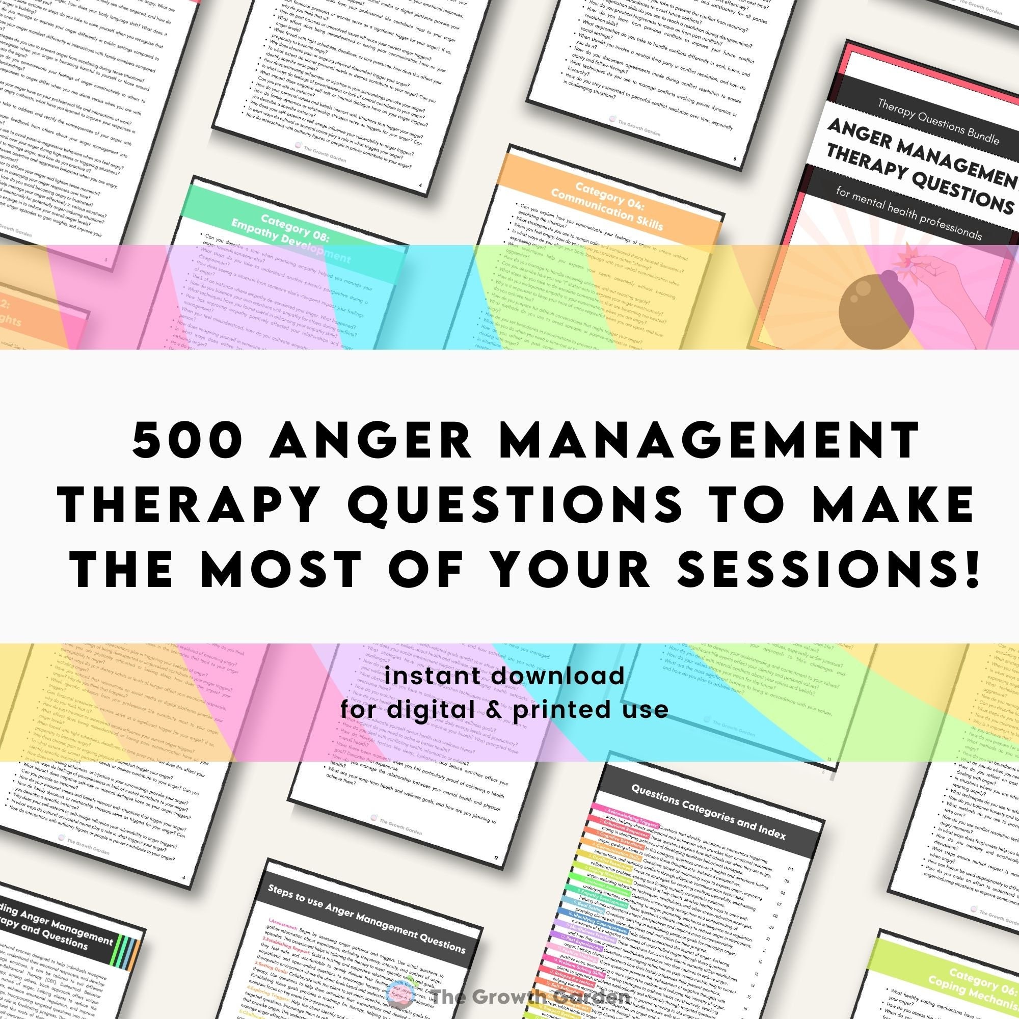 Anger Management Therapy Questions | 500 Prompts for Coping, Awareness ...