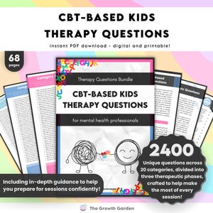 Terapia cognitivo-comportamentale per bambini, terapia cognitivo-comportamentale per bambini, pacchetto di domande per bambini / Regolazione emotiva / Risorse per la terapia infantile / Strumento per consulenti scolastici