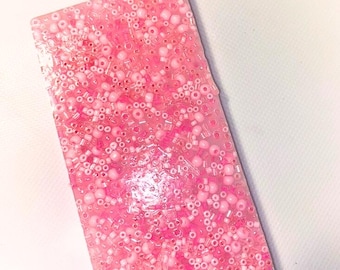 Pale Pink Beads & Tubes Picky Pad – Soft Textured Fidget Pad for Anxiety, Skin Picking, ADHD, Autism | Handmade Sensory Toy