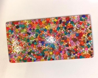 Coussin décoratif rectangulaire en perles arc-en-ciel multicolores – Coussin agité pour l'anxiété, les problèmes de peau, le TDAH et l'autisme | Bloc de texture sensorielle