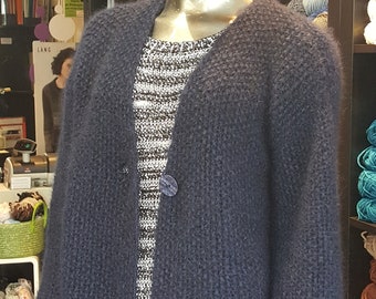 Explanations of the oversized moss stitch cardigan