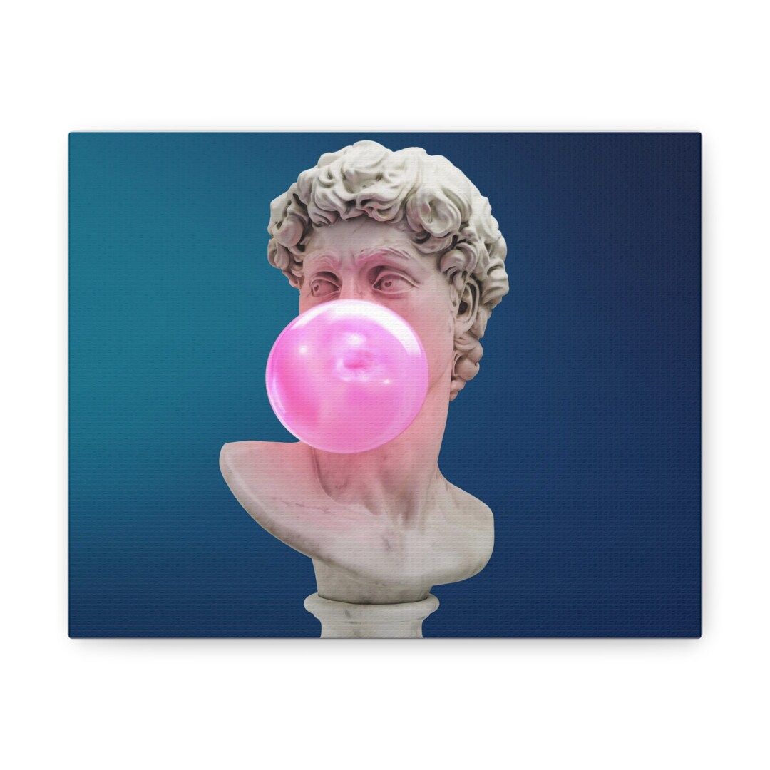 Premium Canvas Gallery Wraps Funny Bust of David Bubble Gum Etsy