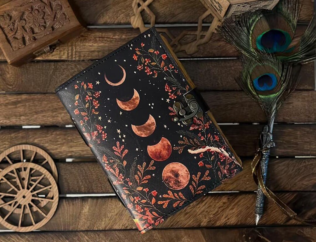 Blank Spell Book of Shadows Journal With Lock Clasp Vintage Handmade ...