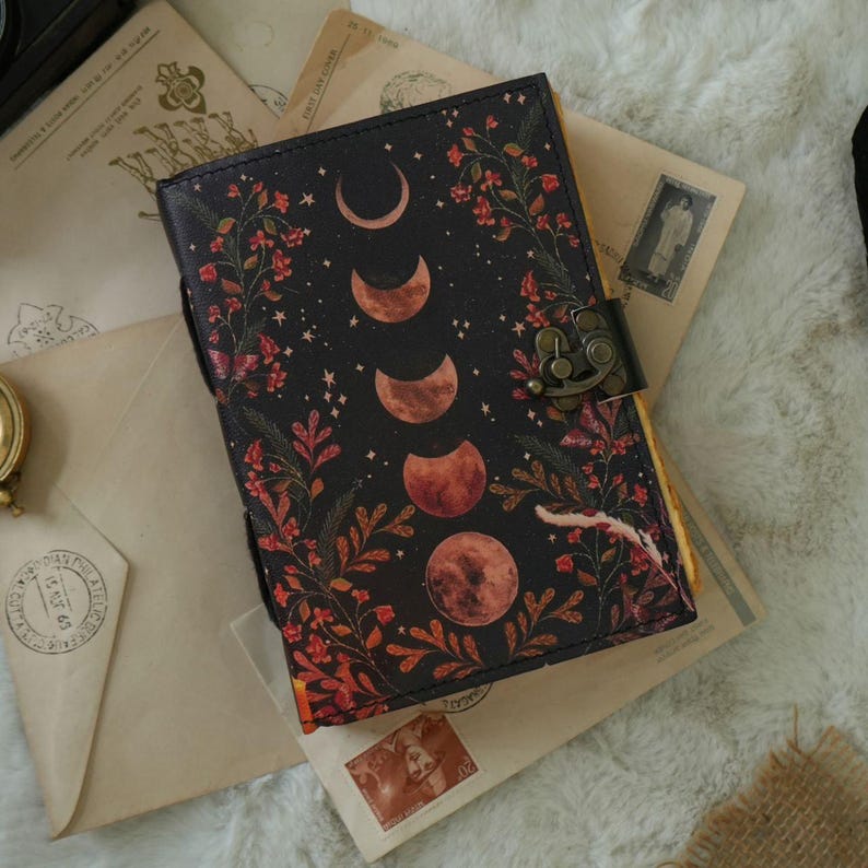 Blank Spell Book of Shadows Journal With Lock Clasp Vintage Handmade ...
