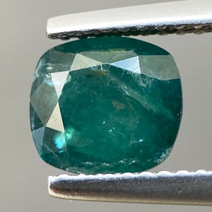 1.43ct Grandidierite Natural Cushion Cut Green Blue Loose Gem From Madagascar 7.4 X 6.7 MM Beautiful Faceted Grandidierite for Ring