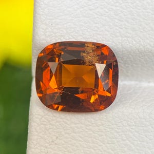 3,14 carats grenat spessartite orange naturel taille coussin 9,6 x 8,2 mm gemme à facettes orange grenat spessartine mandarine pour bague du Sri Lanka