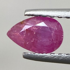 0.59ct Ruby Unheated Natural Red Pink Pear Faceted Cut Loose Gemstone From Burma 6.1 X 4 MM Beautiful Precious Ruby For Ring