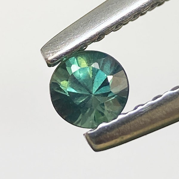 0.20ct Montana Sapphire Natural Teal Green Blue Diamond Cut Round 3.3 MM Unheated Faceted Cut Precious Corundum Sapphire For Ring