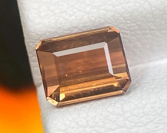 1.68ct Tourmaline Natural Peach Pink Octagon Cut 7 X 5.5 MM Faceted Loose Gem From Mozambique Beautiful Peach Tourmaline For Ring