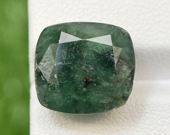 10.35ct Grandidierite Natural Cushion Cut Green Loose Gemstone From Madagascar 13.2 X 12.3 MM Beautiful Faceted Grandidierite for Ring