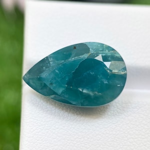 15,74 ct Grandidierite Naturalny Zielony Luźny Kamień Szlachetny W Szlifcie Gruszki Z Madagaskaru 20,2 X 12,7 MM Piękny Fasetowany Grandidierite Do Pierścionka