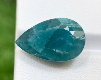 15.74ct Grandidierite Natural Pear Cut Green Loose Gemstone From Madagascar 20.2 X 12.7 MM Beautiful Faceted Grandidierite for Ring
