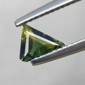 0.60ct Party Sapphire Natural Yellow Green Fancy Cut Facet 6.7 X 5.8 MM Unheated Gem From Madagascar Bicolor Sapphire For Ring