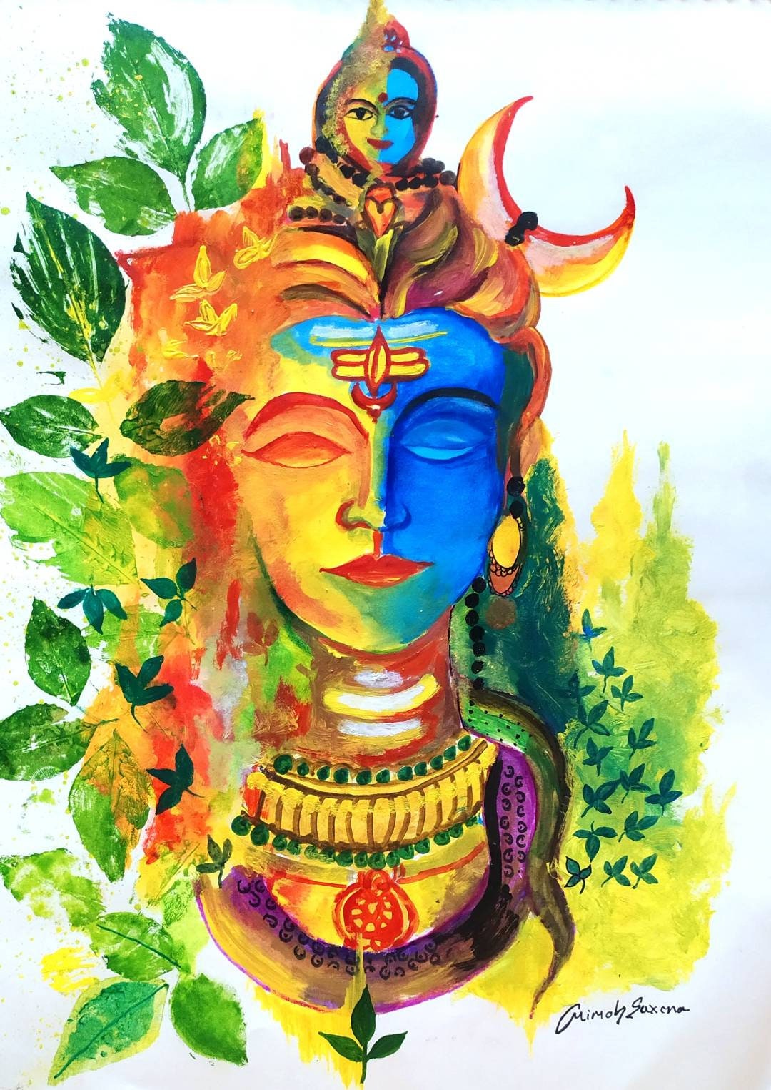 Adiyogi Handmade Painting God Shiv Hand Made Painting Etsy