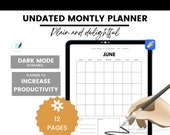 Digital Planner, Ipad Monthly Planner, Ipad Planner, Goodnotes, Monthly Planner PDF, Goodnotes Planner, Undated Planner, Download Planner
