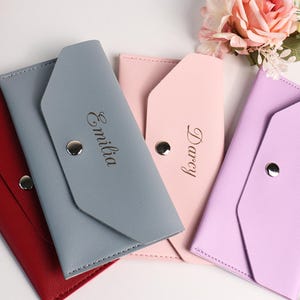 Personalised Leather Women Wallet,Custom Minimal Coin Pocket for Women,Gift to her,Mother's Day.