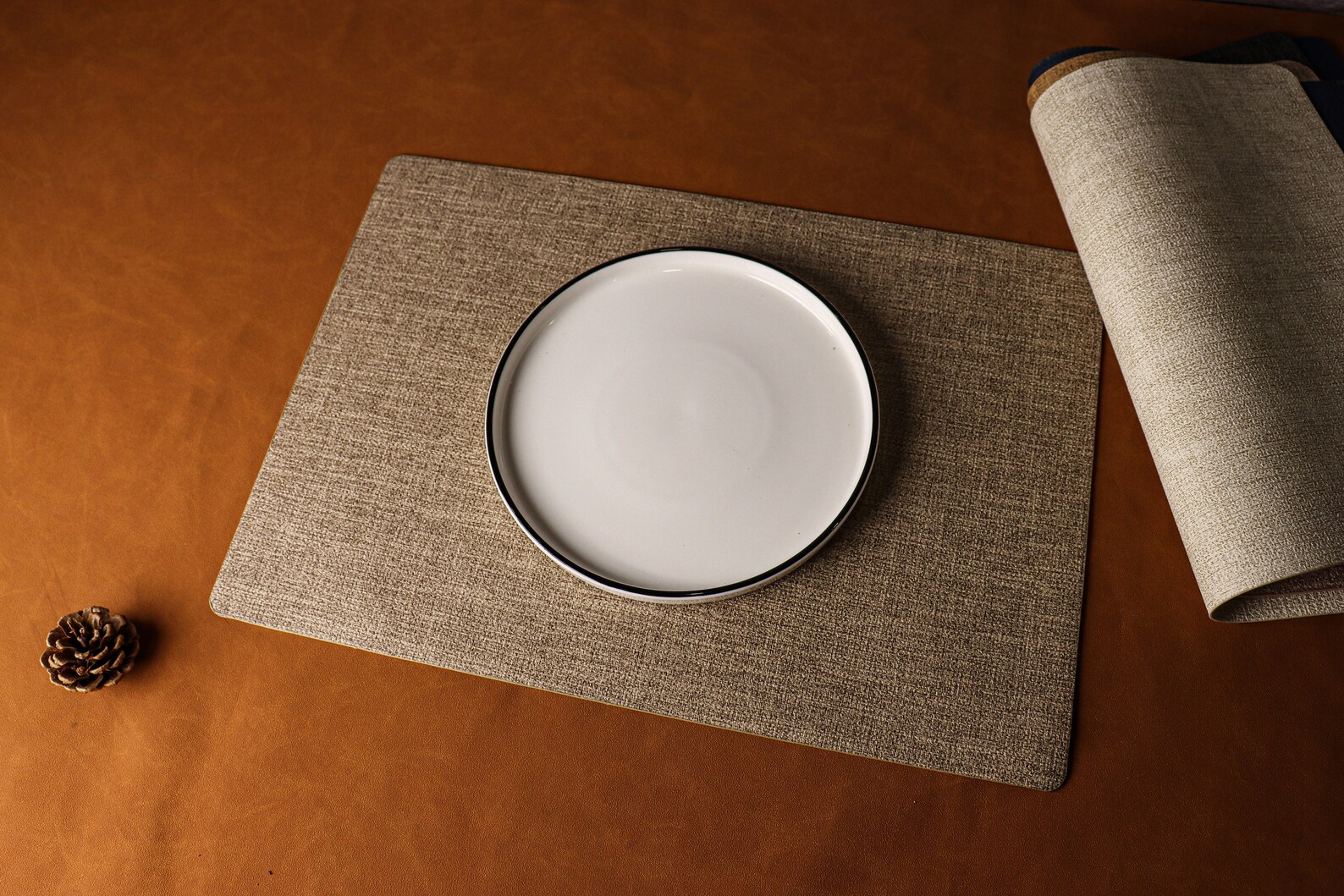 Custom Size PU Placemat Custom Leather Dining Mat Waterproof and ...