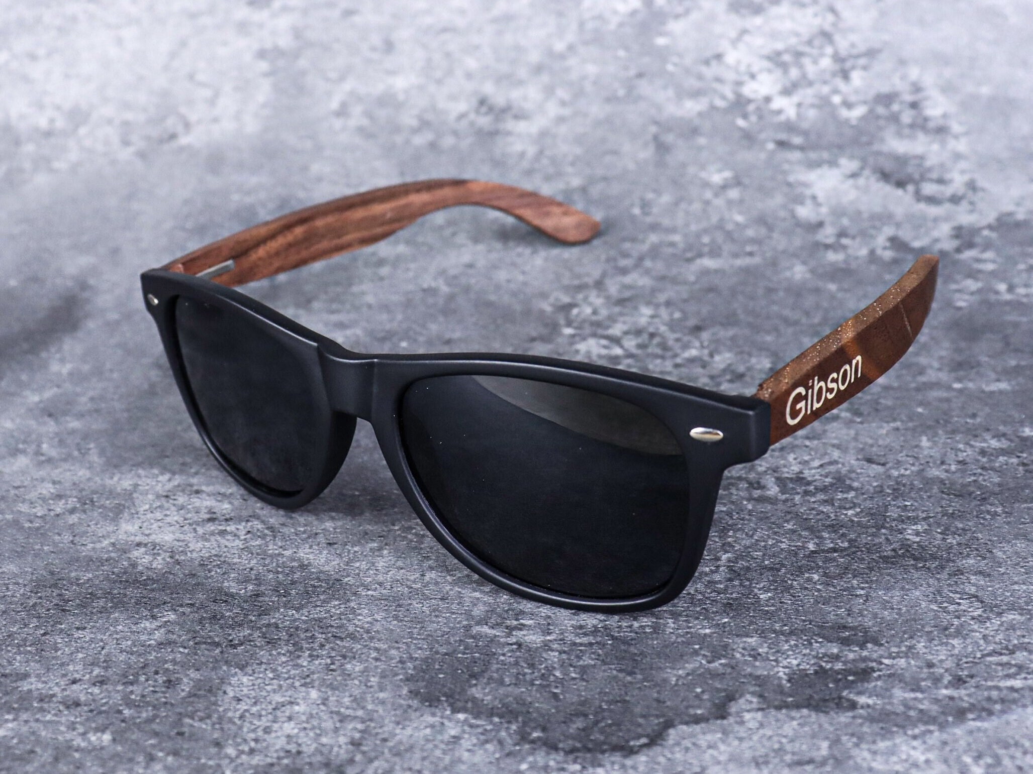 Personalized Groomsman Sunglasses Engraved Wood Sunglasses Custom