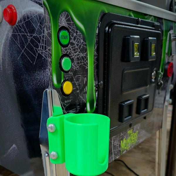 Pinball machine drink holder