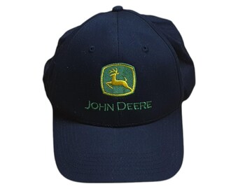 Casquette Snapback Vintage JOHN DEERE - Blanc Et Vert, Toile Coton, Réglable (OSFA)