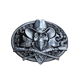 Western Skull Cowboy Country Belt Buckle