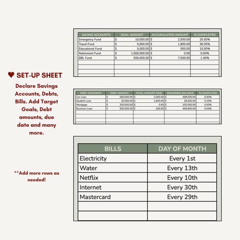 Declared Sheet Google Sheets Budget Planner: Easy Expense & Savings Tracker (digital ...