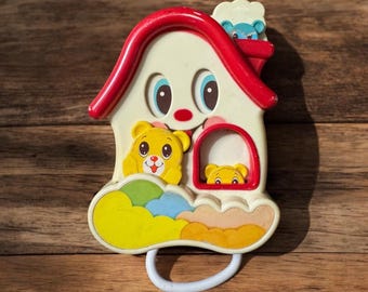 Jouet vintage - Jouet musical pour bébé Sankyo de 1986 par Battat Pop Goes The Weasel - Toy Kids - Cadeau jouet des années 80