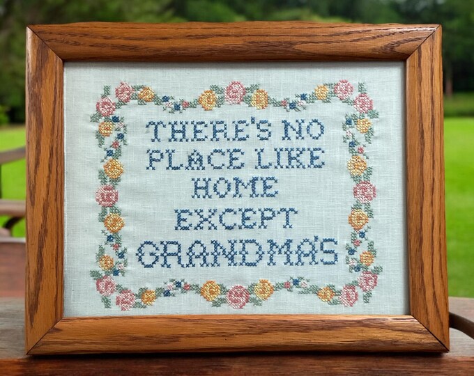 Vintage Wall Art - There's No Place Like Home Except Grandmas - Wood ...