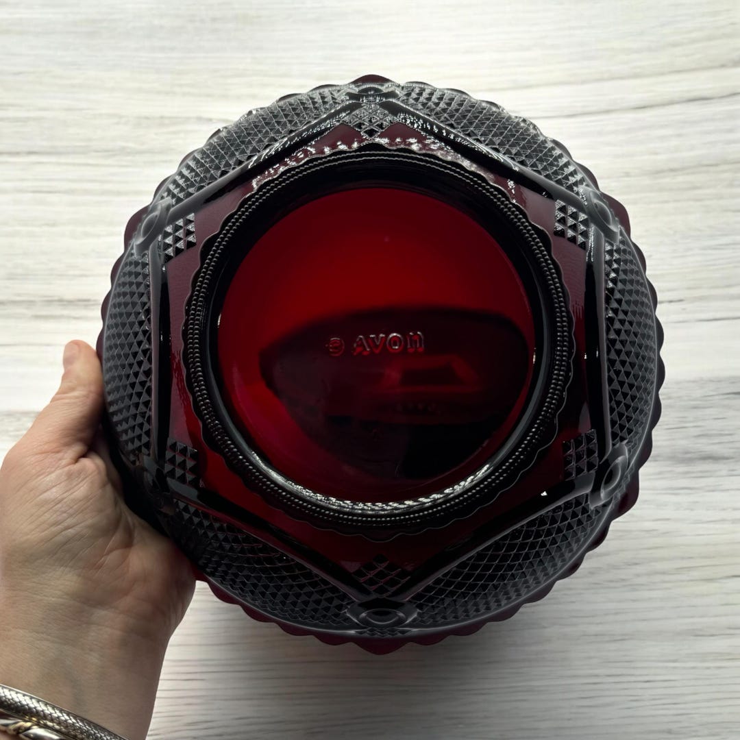 Vintage Avon 1876 Cape Cod Glass Collection Cranberry Glass Gift Ruby ...