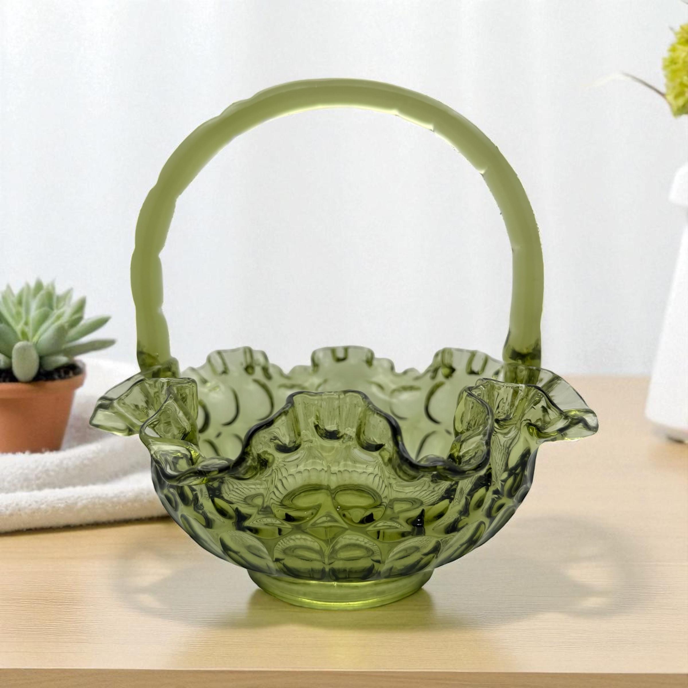 Green Fenton Basket - Etsy