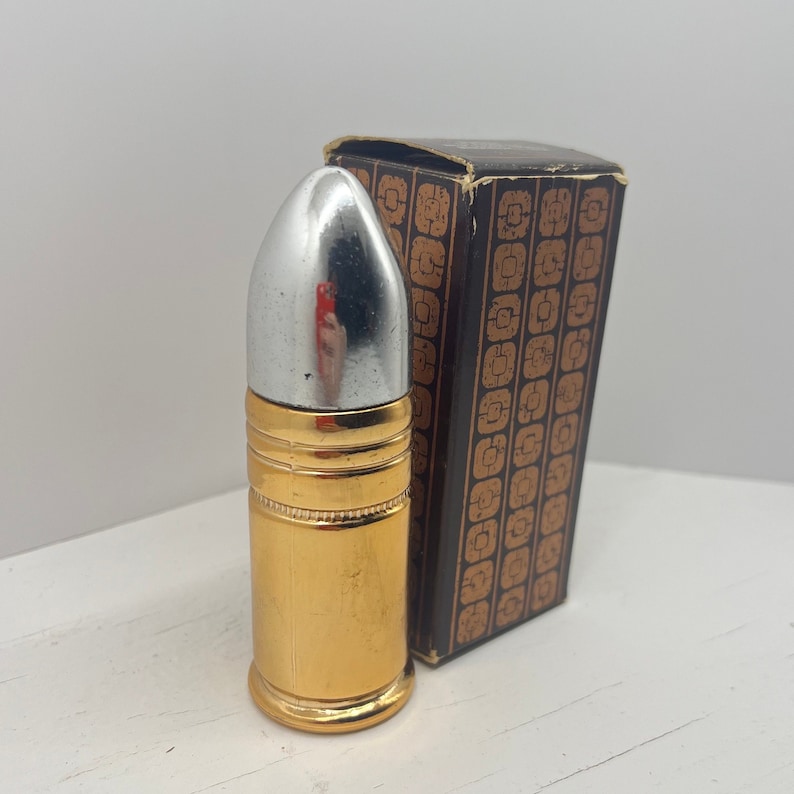 Vintage Avon Bullet Shaped Cologne Bottle Avon Leather After Shave Vanity Decor Home Great