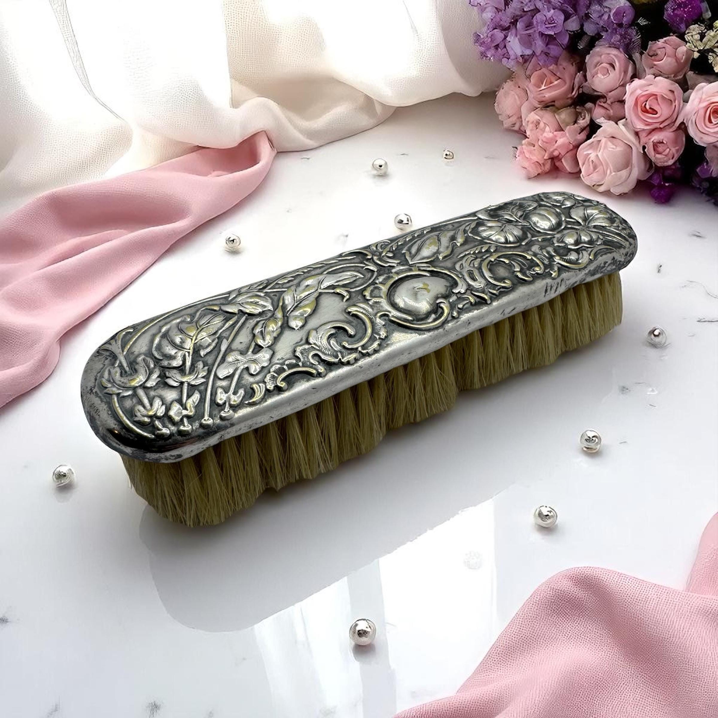 Antique Victorian Clothes Brush – Repousse Silver Vanity 