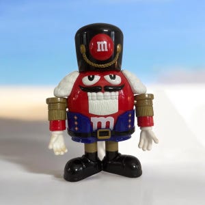 M&Ms Limited Edition Christmas Candy Dispenser Nutcracker - Retro Character Candy Holder- Retro Candy Character Advertising - Working