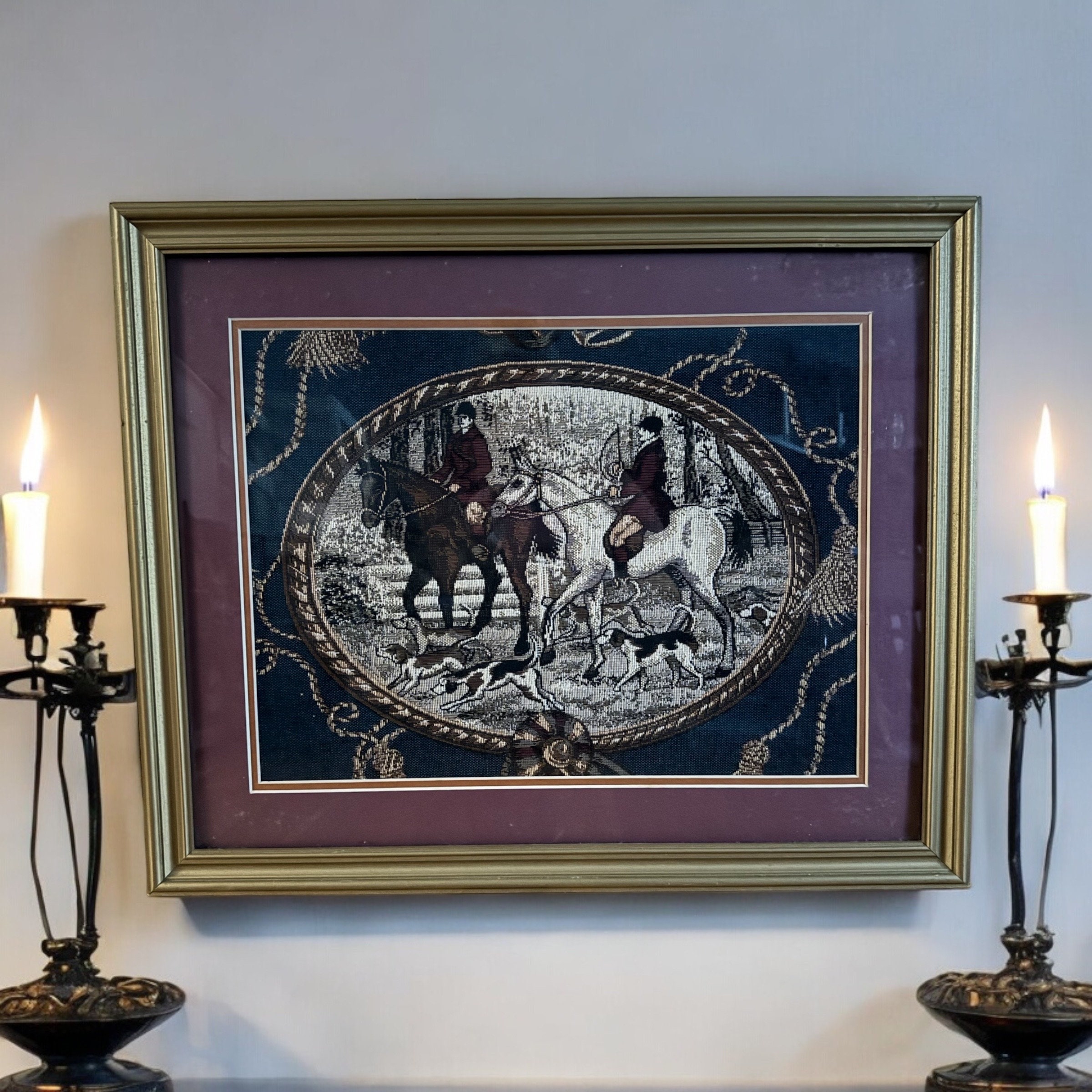 Tapisserie Vintage Chevaux LTD - 34x46 Pouces - High Point NC - Suspension Murale
