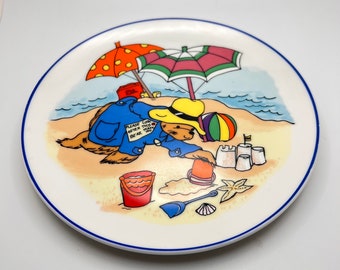 Vintage 1981 Paddington Bear Plate - A Day at the Beach - Decorative Wall Decor- Beach Theme