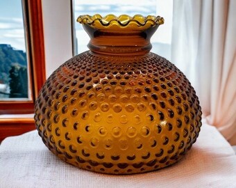 ABAT-JOUR de lampe de salon en verre ambré antique - pour installateur de 9,5 pouces - Abat-jour de rechange Hurricane
