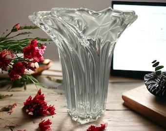 Vintage Mikasa Parisian Crystal Ivy Swirl Vase