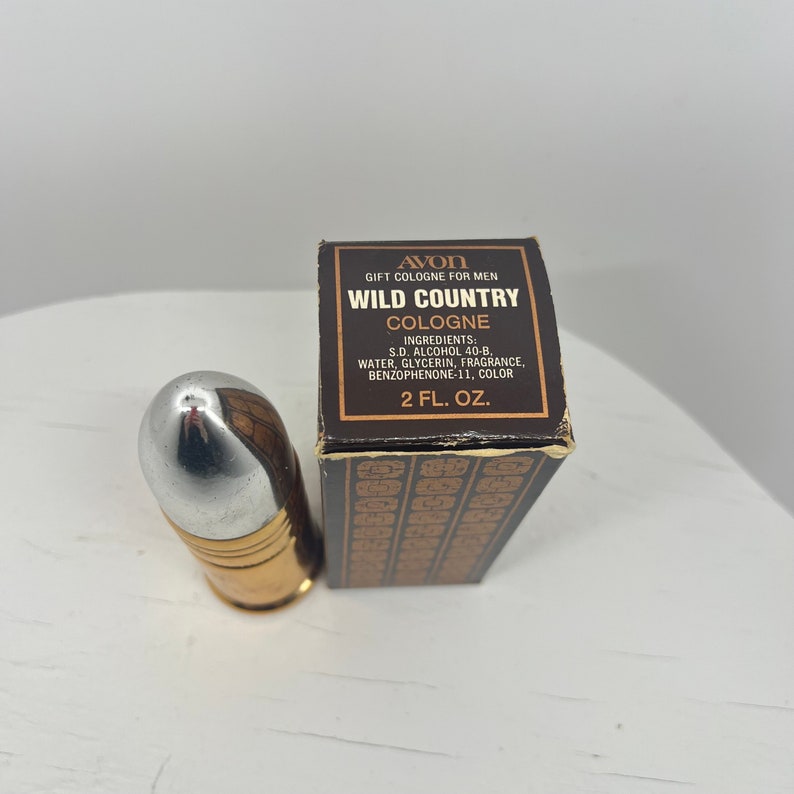 Vintage Avon Bullet Shaped Cologne Bottle Avon Leather After Shave Vanity Decor Home Great