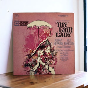Disco de vinilo antiguo: banda sonora de My Fair Lady, álbum de vinilo original de 1964: Audrey Hepburn y Rex Harrison: idea de regalo para tocadiscos