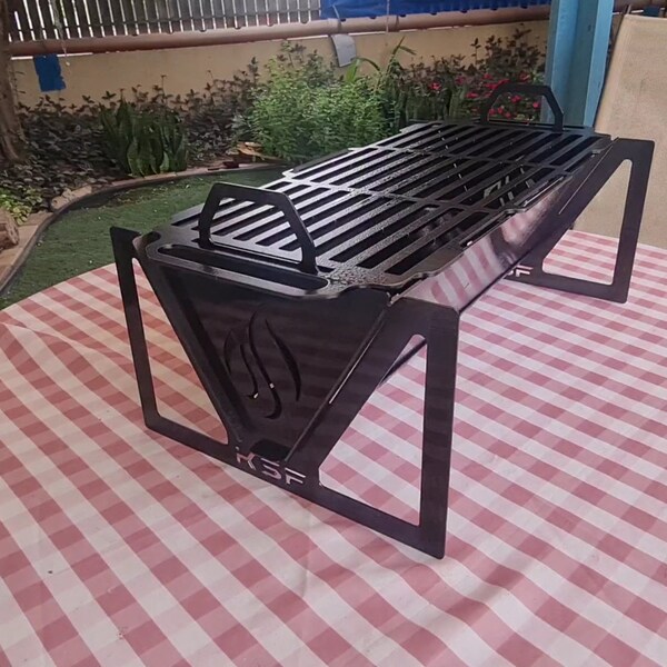 Collapsible Grill, Portable Grill, BBQ, Fire Pit 20x50 (DXF Files), Laser cutting, Plasma cutting