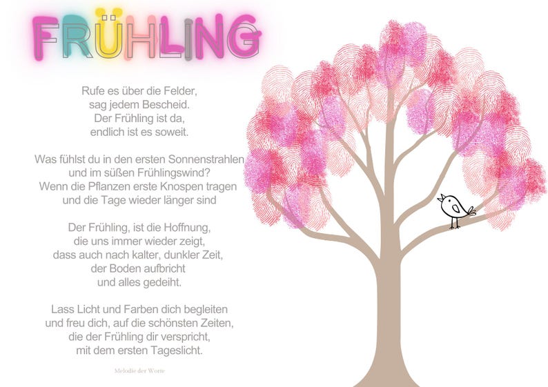 Spring Poem Rudolf Steiner Spring Poem Poster to Color – Digital Download for Children | Create a ...