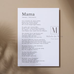 Gedicht Mama zum Muttertag oder als Geburtstagsgeschenk, Personalisiertes handgeschriebenes Geschenk Bild 4