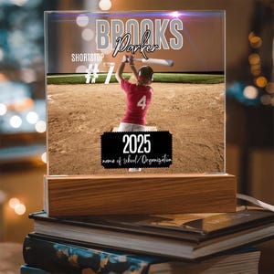 Custom Baseball Card Plaque, Dirt & Diamonds Player Gift, Personalized Photo, Senior Night Award, End of Season Trophy Gritty Baseball Decor