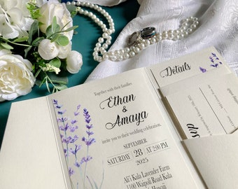 Lavender Wedding Invitation Suite, Customizable Invitations, Digital Document, Editable Templates