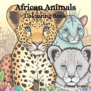 Coloring Book African Animals Children&#39;s coloring book for Fun Education book Adult coloring book
