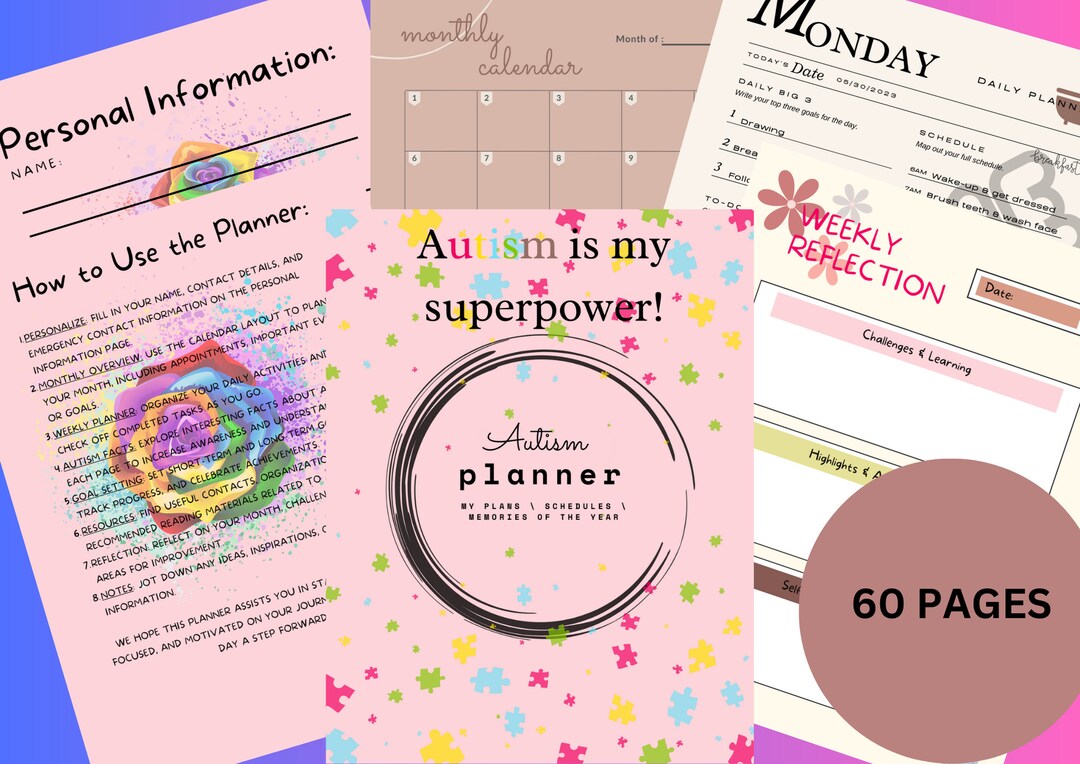 Autism Planner Notebook Asperger's Planner - Etsy